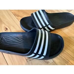 Adidas Adilette Aqua Slides Womens Size 6.5 G28723 Black And White
